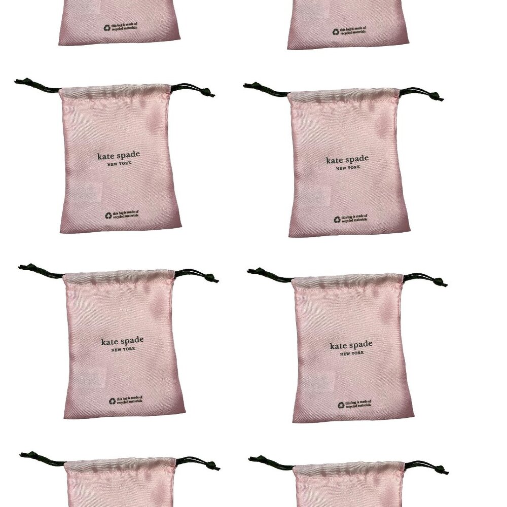 Kate Spade Small Drawstring Jewelry Bag Lot of 10 Pink Dust Pouches 4.5 x 4" NEW